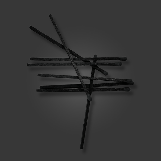 Black matches in a glass "Pure Elegance"