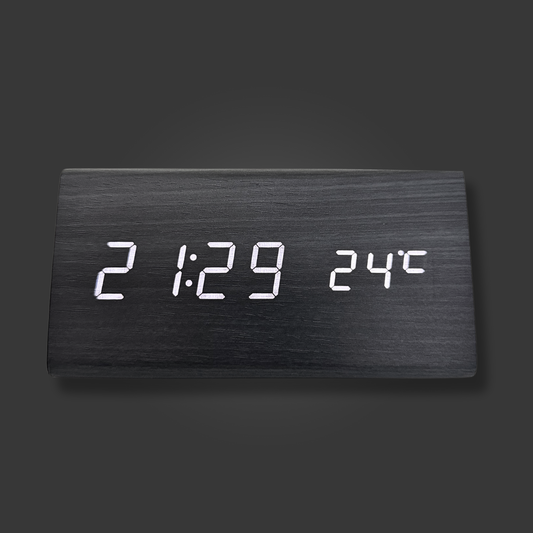 Digital wooden alarm clock "Triangle"